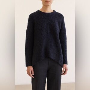 J. Crew Dark Blue Navy Crew Neck Wool Alpaca Blend Sweater Size Small